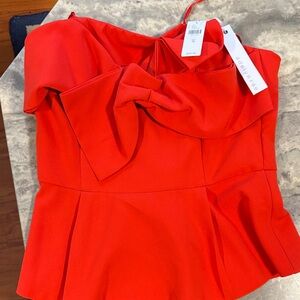 NWT Adelynrae Vibrant Red Bow Top